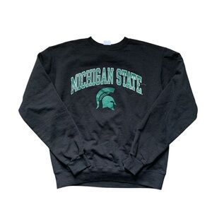 Champion Black Michigan State Crewneck Sweatshirt M